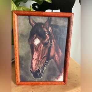 Vintage Framed Horse Textured Print